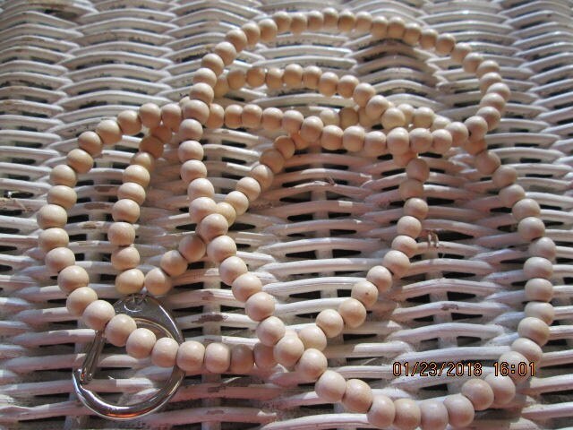 Lanyard, Whitewood 6mm handmade beaded lanyard, 785, detail 3