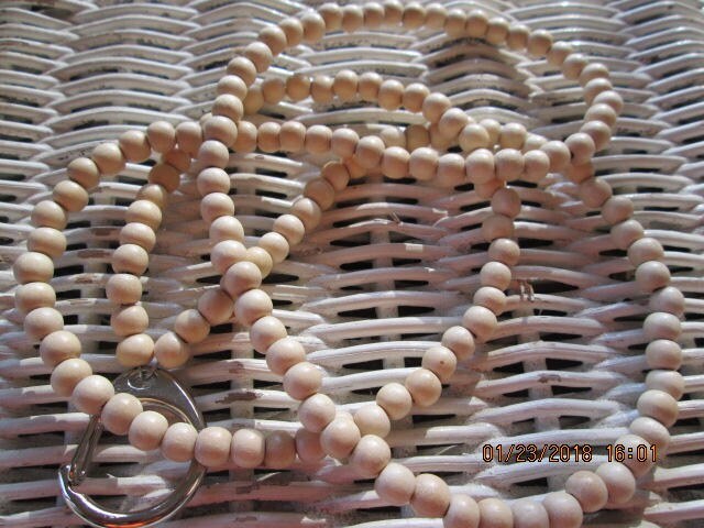 Lanyard, Whitewood 6mm handmade beaded lanyard, 785, detail 4