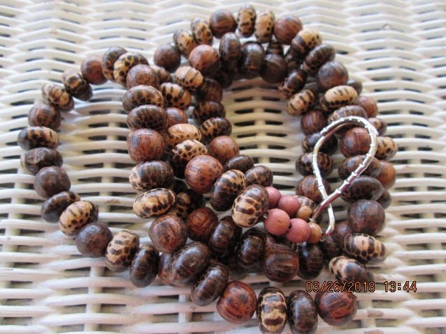 Handmade Wood Beaded Lanyard: Wheel Coco ID Badge Holder, 1990, detail 3
