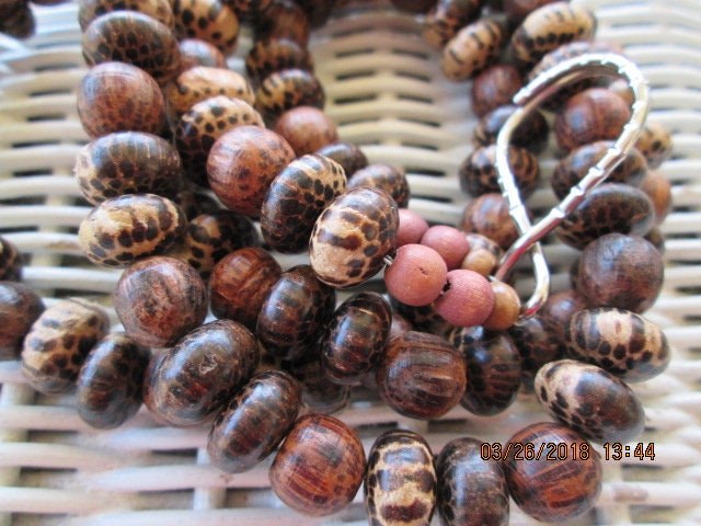 Handmade Wood Beaded Lanyard: Wheel Coco ID Badge Holder, 1990, detail 4