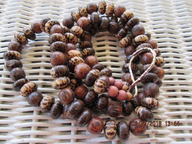 Handmade Wood Beaded Lanyard: Wheel Coco ID Badge Holder, 1990, detail 5