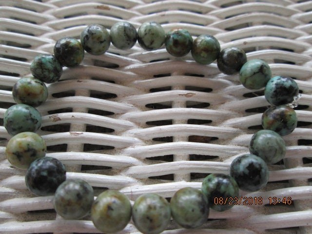 Handmade African Turquoise 8mm Beaded Bracelet BUY one GET one FREE, 1393, detail 2