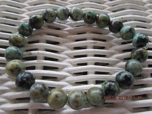 Handmade African Turquoise 8mm Beaded Bracelet BUY one GET one FREE, 1393, detail 3