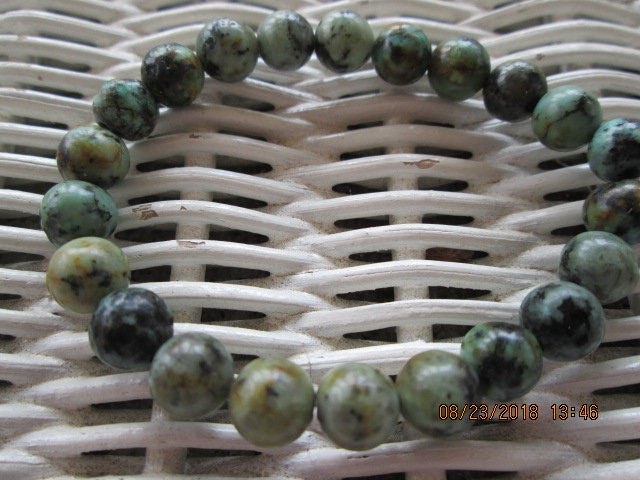 Handmade African Turquoise 8mm Beaded Bracelet BUY one GET one FREE, 1393, detail 4