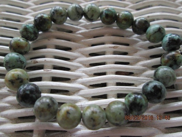 Handmade African Turquoise 8mm Beaded Bracelet BUY one GET one FREE, 1393, detail 5