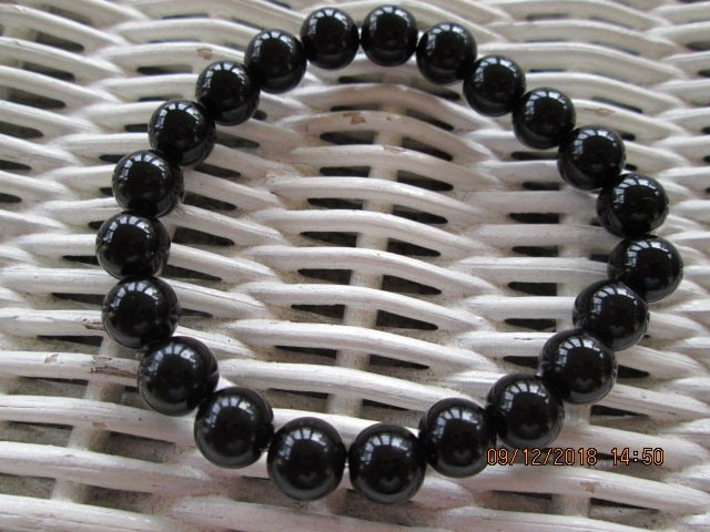 Handmade Black Jasper Bead Bracelet: 8mm Gemstone Jewelry, BUY one GET one FREE
