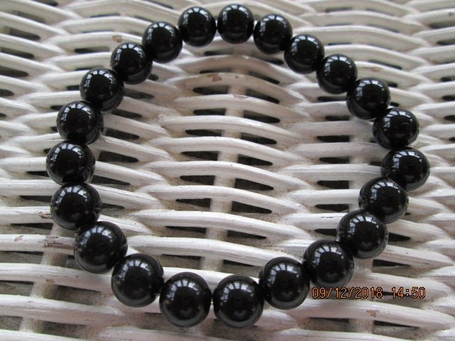 Handmade Black Jasper Bead Bracelet: 8mm Gemstone Jewelry, BUY one GET one FREE, detail 3
