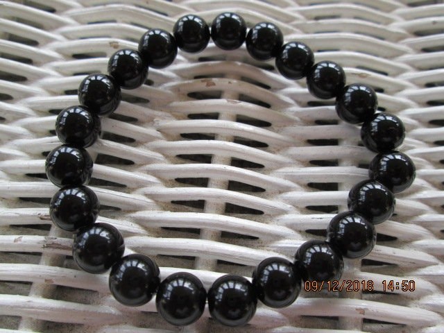 Handmade Black Jasper Bead Bracelet: 8mm Gemstone Jewelry, BUY one GET one FREE, detail 4