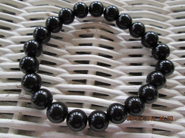 Handmade Black Jasper Bead Bracelet: 8mm Gemstone Jewelry, BUY one GET one FREE, detail 5