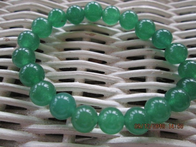 Green Aventurine Beaded Bracelet: Handmade Gemstone Jewelry, BUY one GET one FREE, 222, detail 2