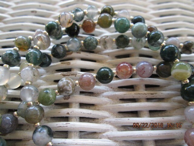 Fancy Jasper Beaded Lanyard, Natural Gemstone ID Badge Holder Necklace, Eyeglass Chain, Teacher Nurse Gift, detail 3