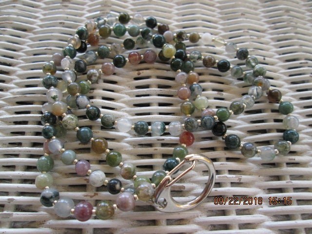 Fancy Jasper Beaded Lanyard, Natural Gemstone ID Badge Holder Necklace, Eyeglass Chain, Teacher Nurse Gift, detail 4