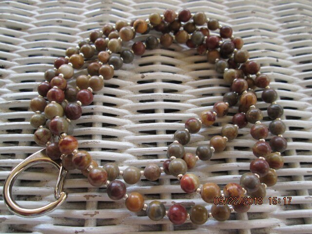 Lanyard, Chinese Rainbow Jasper 6mm Lanyard, 706
