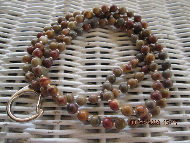 Lanyard, Chinese Rainbow Jasper 6mm Lanyard, 706, detail 4