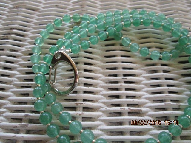 Lanyard, Green Aventurine 6mm Beaded Lanyard, 715, detail 3