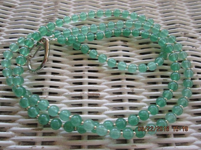 Lanyard, Green Aventurine 6mm Beaded Lanyard, 715, detail 4