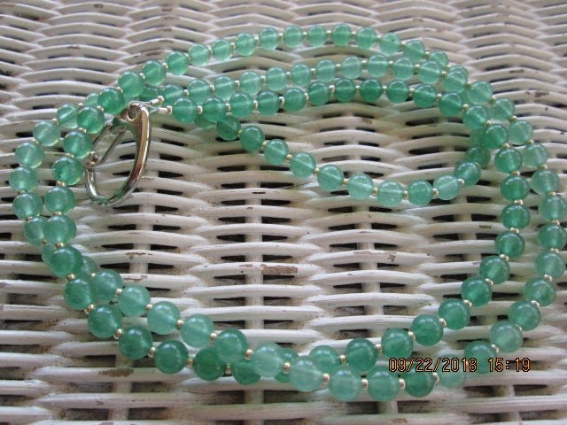 Lanyard, Green Aventurine 6mm Beaded Lanyard, 715, detail 5