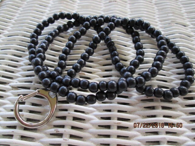 Black 6mm Wood Lanyard, 1707, detail 2