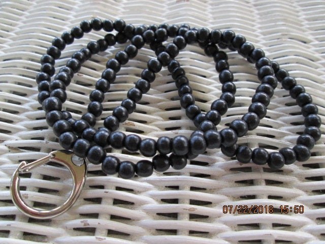 Black 6mm Wood Lanyard, 1707, detail 3