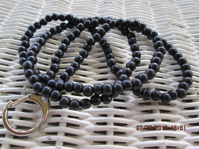 Black 6mm Wood Lanyard, 1707, detail 5