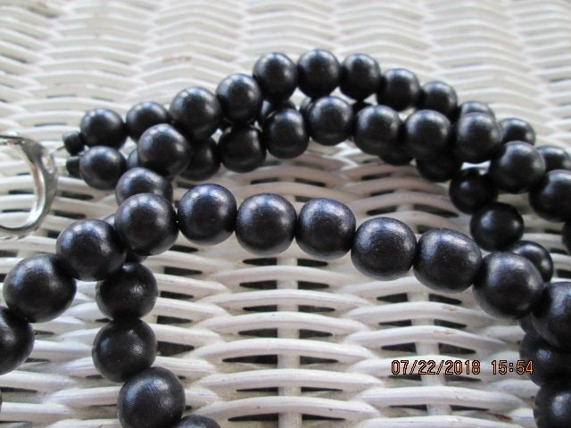 Lanyard, Black 10mm Wood Lanyard, 1709, detail 2