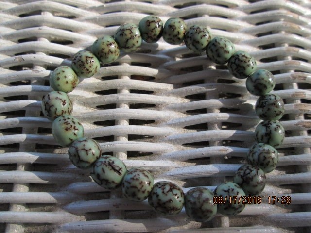 Turquoise Salwag Bead Bracelet, Natural Seed Bead Stretch Bracelet, Handmade Boho Jewelry, Buy One Get One Free, detail 2