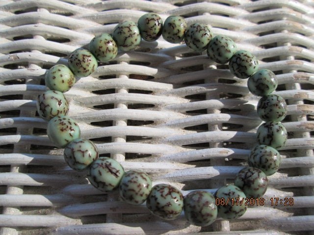 Turquoise Salwag Bead Bracelet, Natural Seed Bead Stretch Bracelet, Handmade Boho Jewelry, Buy One Get One Free, detail 3