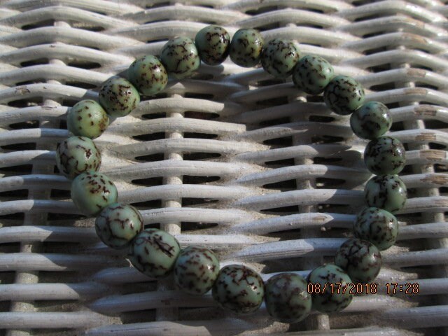 Turquoise Salwag Bead Bracelet, Natural Seed Bead Stretch Bracelet, Handmade Boho Jewelry, Buy One Get One Free, detail 5