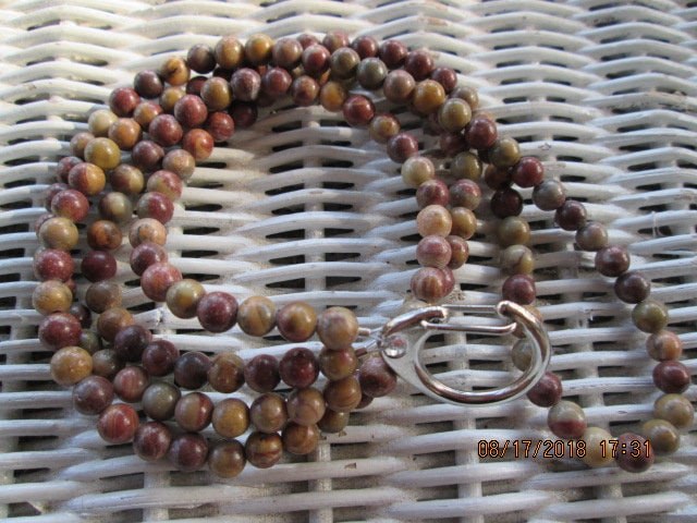 Lanyard, Chinese Rainbow 6mm Jasper Beaded Lanyard, 1710