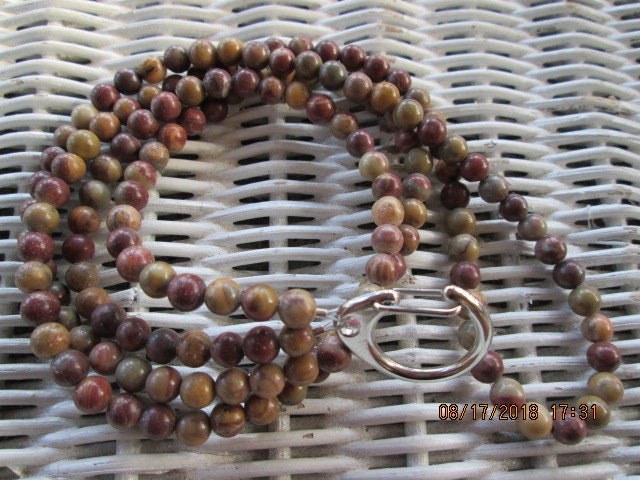 Lanyard, Chinese Rainbow 6mm Jasper Beaded Lanyard, 1710, detail 4