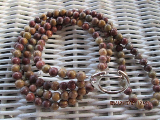 Lanyard, Chinese Rainbow 6mm Jasper Beaded Lanyard, 1710, detail 5