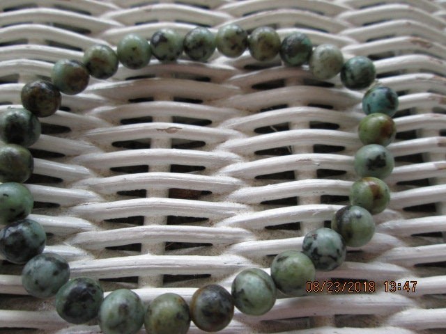 Handmade African Turquoise Bead Bracelet, 6mm Gemstone,BUY one GET one FREE, 1392, detail 2