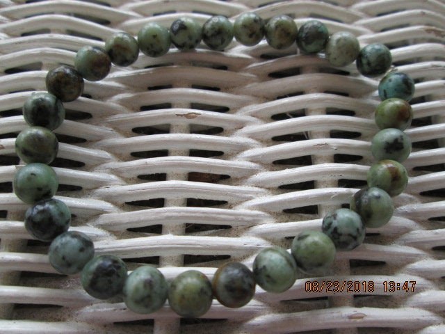 Handmade African Turquoise Bead Bracelet, 6mm Gemstone,BUY one GET one FREE, 1392, detail 4