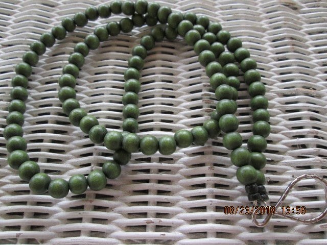Lanyard, Green Wood 8mm Wood ID Badge, 1703?, detail 2