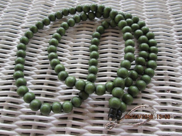 Lanyard, Green Wood 8mm Wood ID Badge, 1703?, detail 3