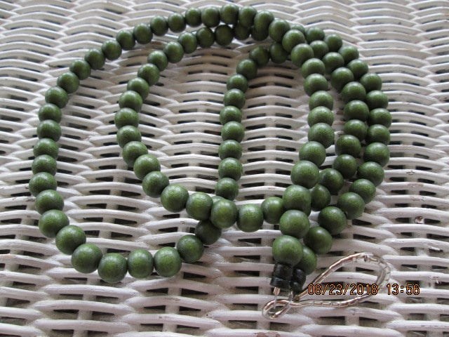 Lanyard, Green Wood 8mm Wood ID Badge, 1703?, detail 5