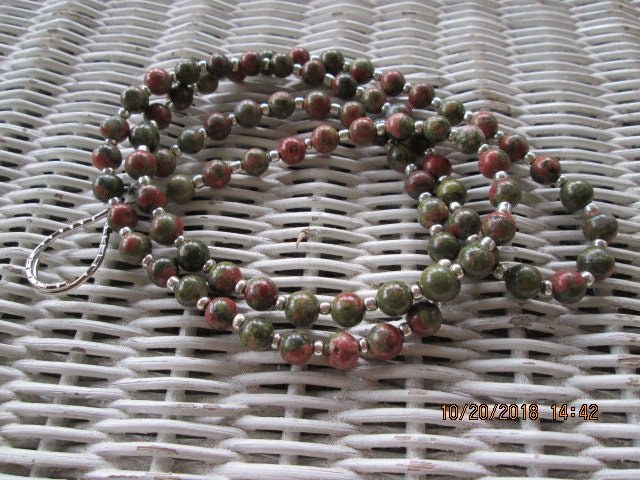 Lanyard, Unakite 8mm Beaded Lanyard, 733, detail 4