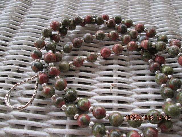 Lanyard, Unakite 8mm Beaded Lanyard, 733, detail 5