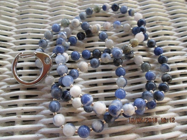 Lanyard, Sodalite 6mm Beaded Lanyard, 727