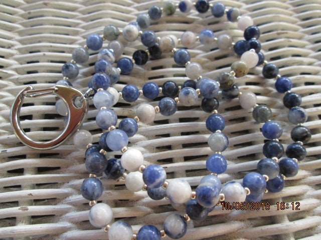Lanyard, Sodalite 6mm Beaded Lanyard, 727, detail 2