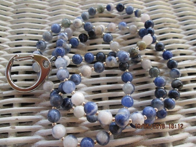 Lanyard, Sodalite 6mm Beaded Lanyard, 727, detail 4