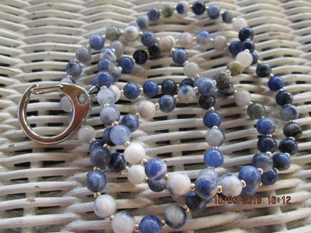 Lanyard, Sodalite 6mm Beaded Lanyard, 727, detail 5
