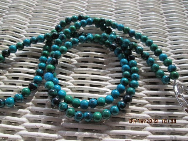 Turquoise and jasper beaded lanyard