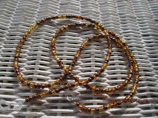 Tiger Stripe Bead Eyeglass Chain: 1012