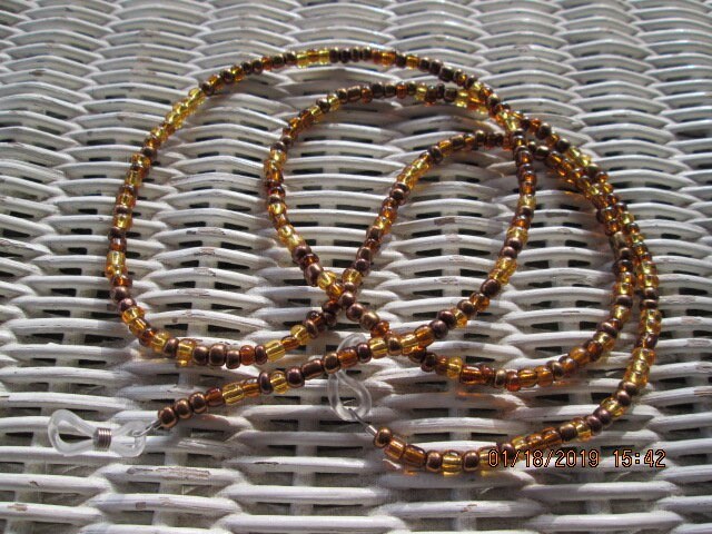 Tiger Stripe Bead Eyeglass Chain: 1012, detail 2