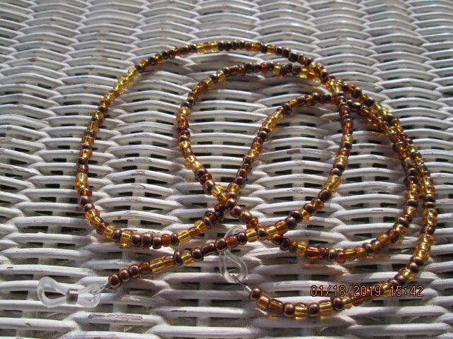 Tiger Stripe Bead Eyeglass Chain: 1012, detail 3