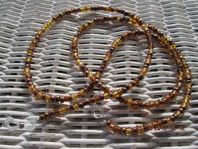 Tiger Stripe Bead Eyeglass Chain: 1012, detail 4
