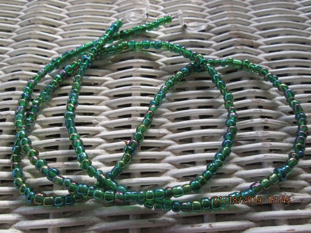 Eyeglass Chain, Green Beaded Glasses Chain, 1016, detail 2