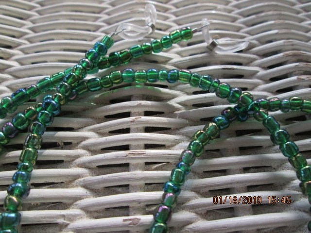 Eyeglass Chain, Green Beaded Glasses Chain, 1016, detail 3