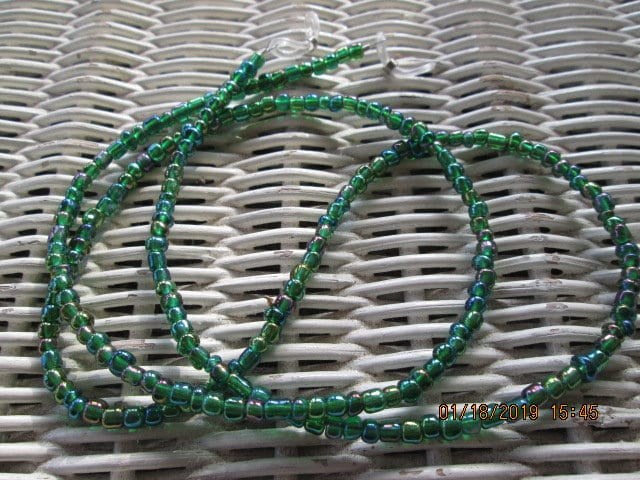 Eyeglass Chain, Green Beaded Glasses Chain, 1016, detail 4